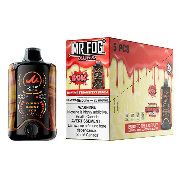 Banana Strawberry Peach - Mr Fog Aura 60k Disposable / 20 mg nic