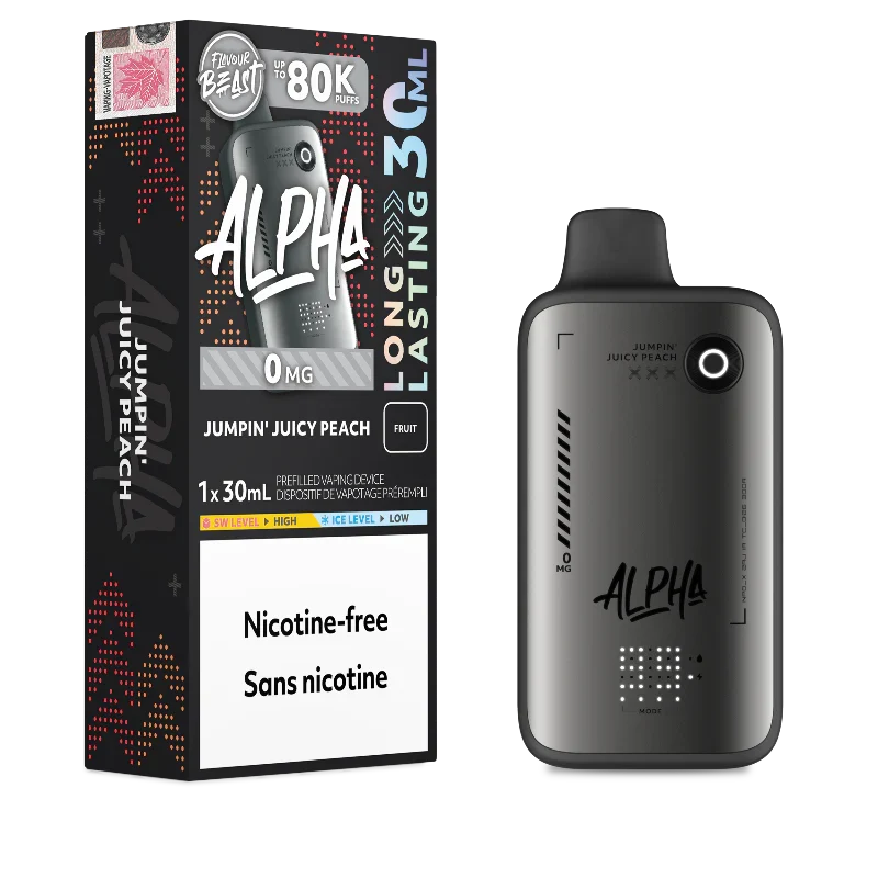 Jumpin' Juicy Peach - Flavour Beast Alpha 80K Zero Nicotine Disposable Vape (30ML)