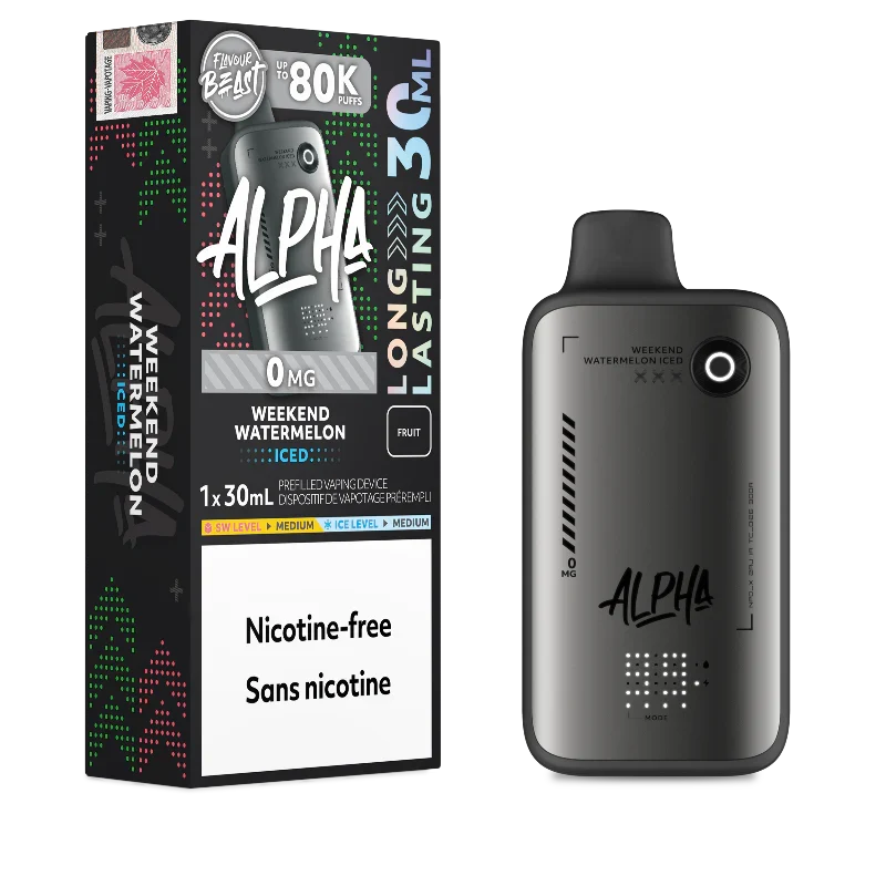 Weekend Watermelon Iced - Flavour Beast Alpha 80K Zero Nicotine Disposable Vape