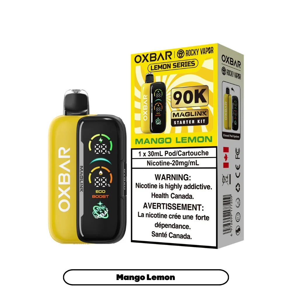 Mango Lemon - Rocky Vapor Oxbar Maglink - Essential Series - 90k {Starter Kit} / 20 mg