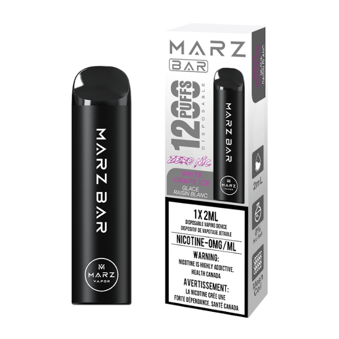 Marz Bar 1200 (Zero Nic) - White Grape Ice ( Nicotine Free vape )