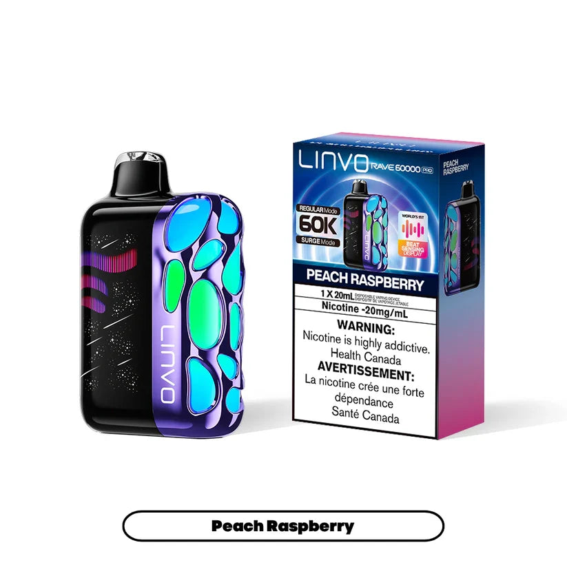 Linvo Rave 60000 Pro disposable - Peach Raspberry