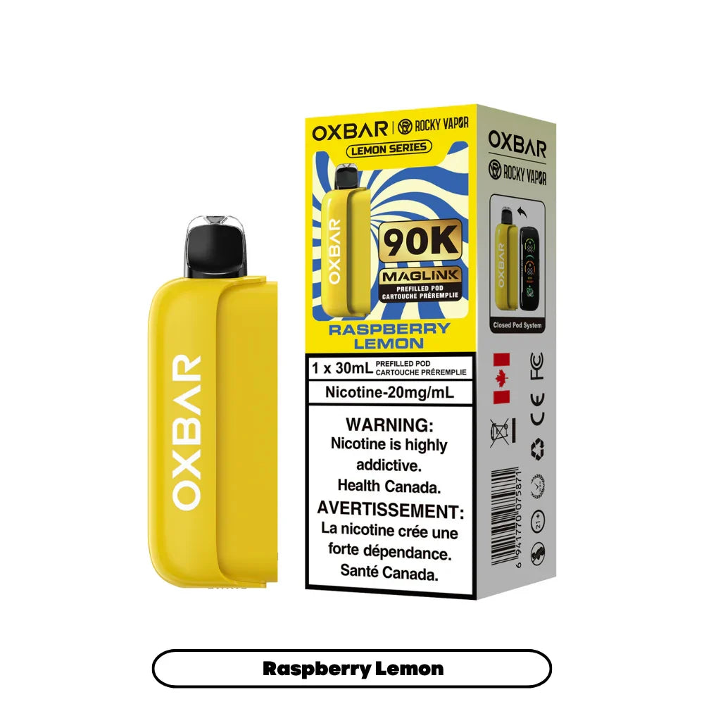 Raspberry Lemon Rocky Vapor Oxbar Maglink 90K Prefilled Pods 20mg (Without Battery)