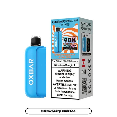 Strawberry Kiwi Ice OXBAR MagLink 90K Prefilled Pod by Rocky Vapor.