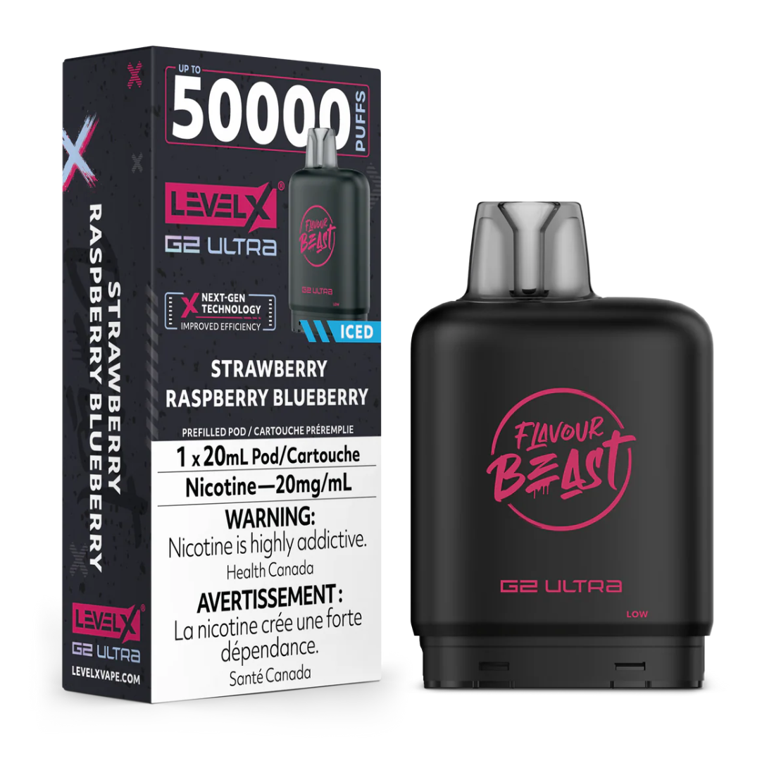 Strawberry Raspberry Blueberry ice - Flavour Beast Level X G2 Ultra 50k POD