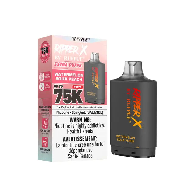 Watermelon Sour Peach - Ripper X 75k Disposable Pod- (Without Battery)