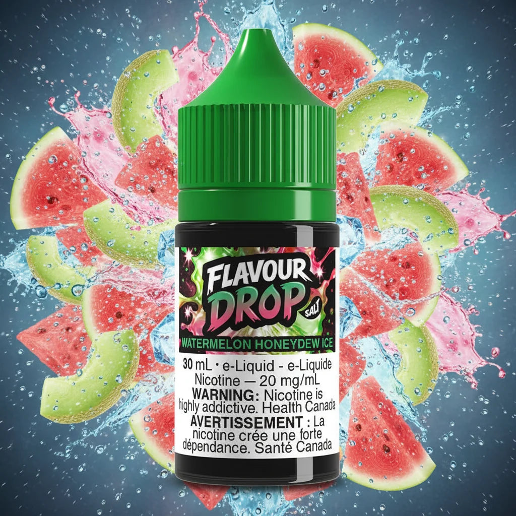 Watermelon Honeydew Ice By Flavour Drop E-Liquid (30ML SALT) 20 mg Nicotine