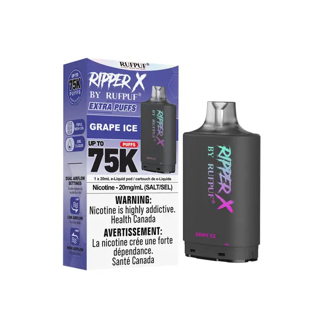 Grape Ice - Ripper X 75k Disposable Pod- (Without Battery)