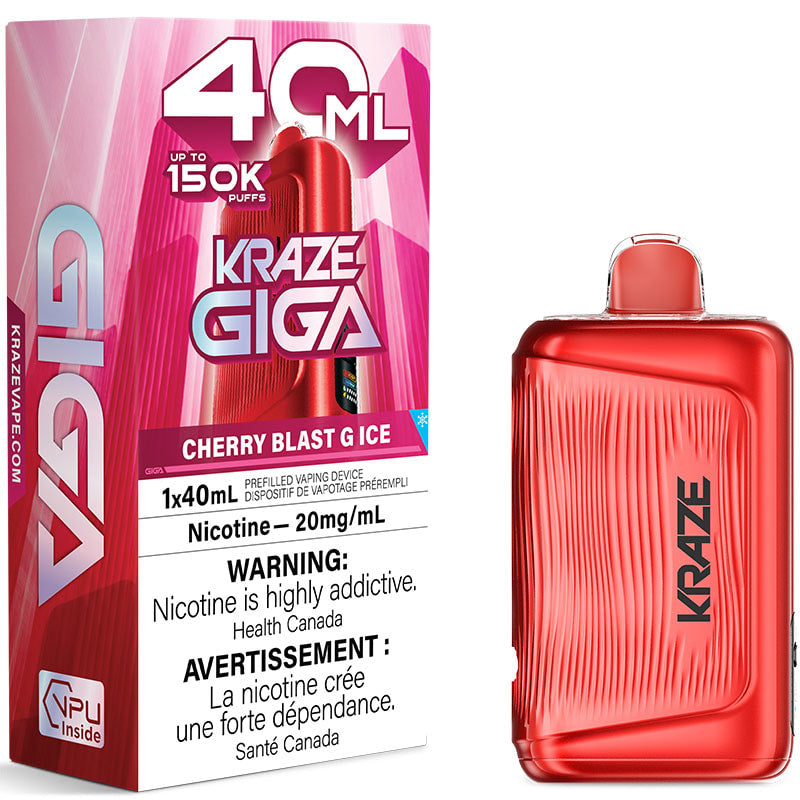 KRAZE GIGA 150K - Cherry Blast G Ice - Disposable Vape (40ml)