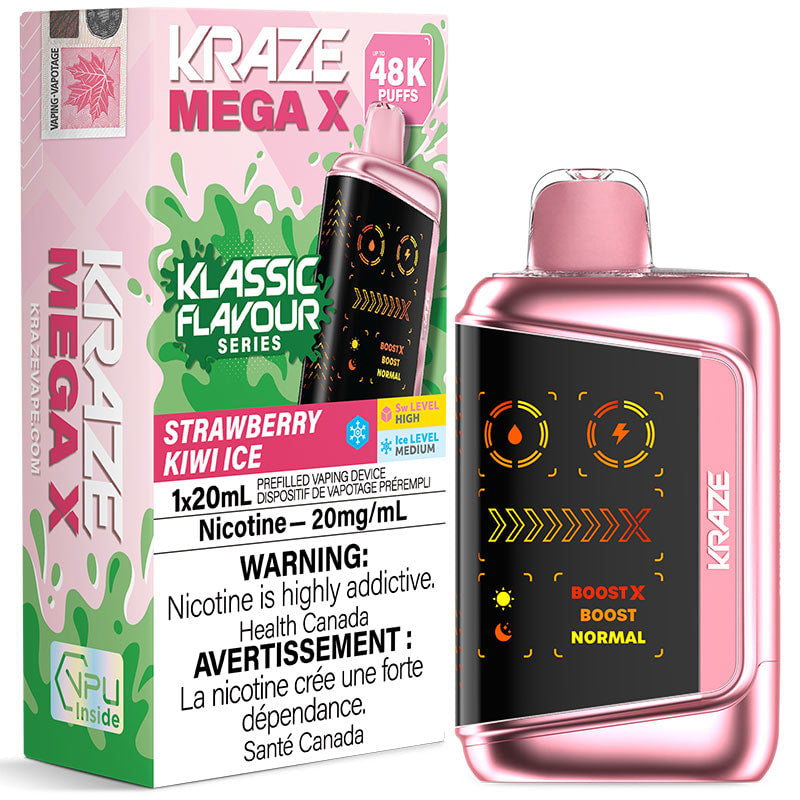 Strawberry Kiwi Ice - Kraze Mega X 48K Disposable Vape (20mL)