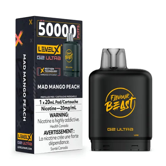 Mad Mango Peach - Level X Flavour Beast G2 Ultra - 50k Puffs (Without Battery)