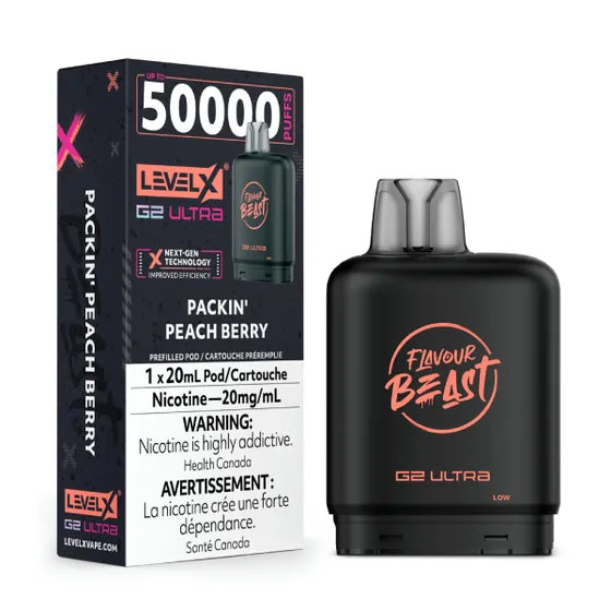 Packin' Peach Berry - Level X Flavour Beast G2 Ultra 50k- (Without Battery)