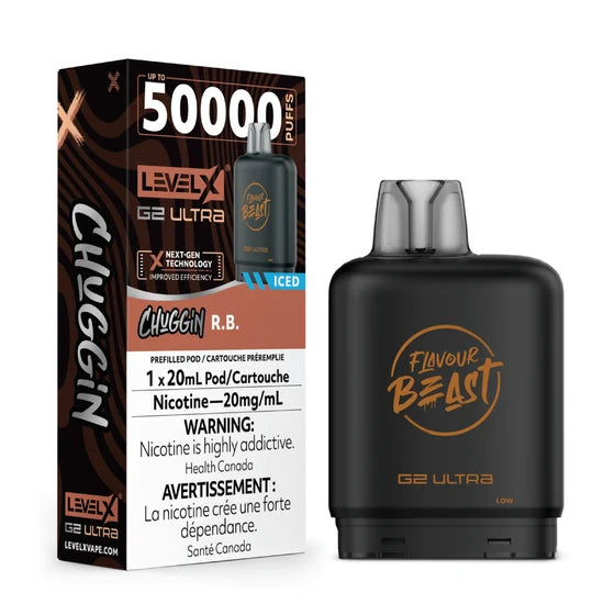 R.B. (ICED) - Level X Flavour Beast Chuggin' G2 Ultra - 50k Puffs (Without Battery)
