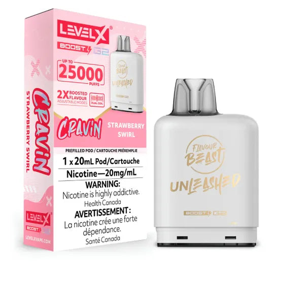 Level X Boost G2 25000 Puffs Pod- Strawberry Swirl