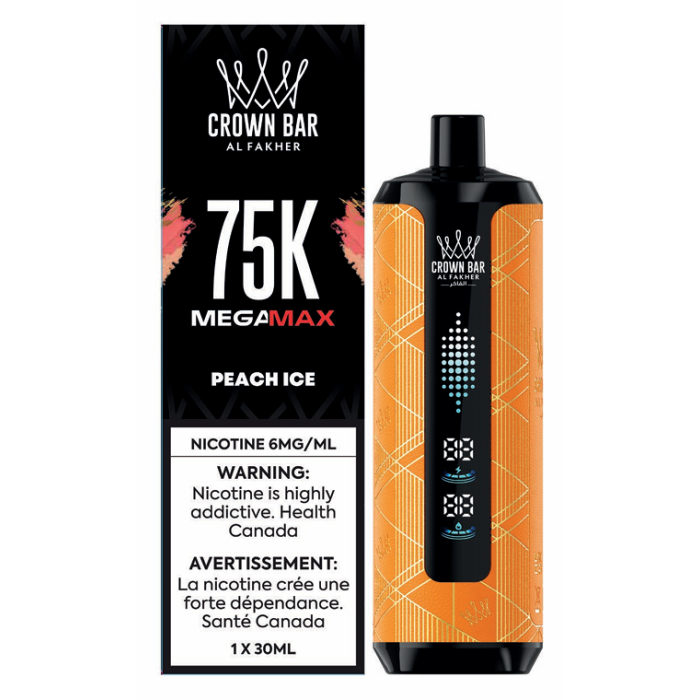 Peach Ice - Al Fakher Crown Bar Mega Max 75k Disposable Vape