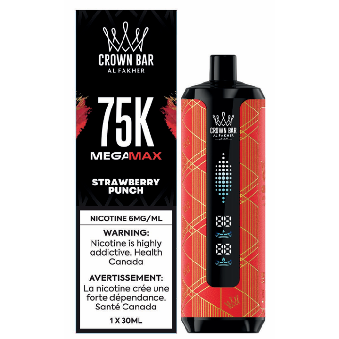 Strawberry Punch - Al Fakher Crown Bar Mega Max 75k Disposable Vape | 30ML