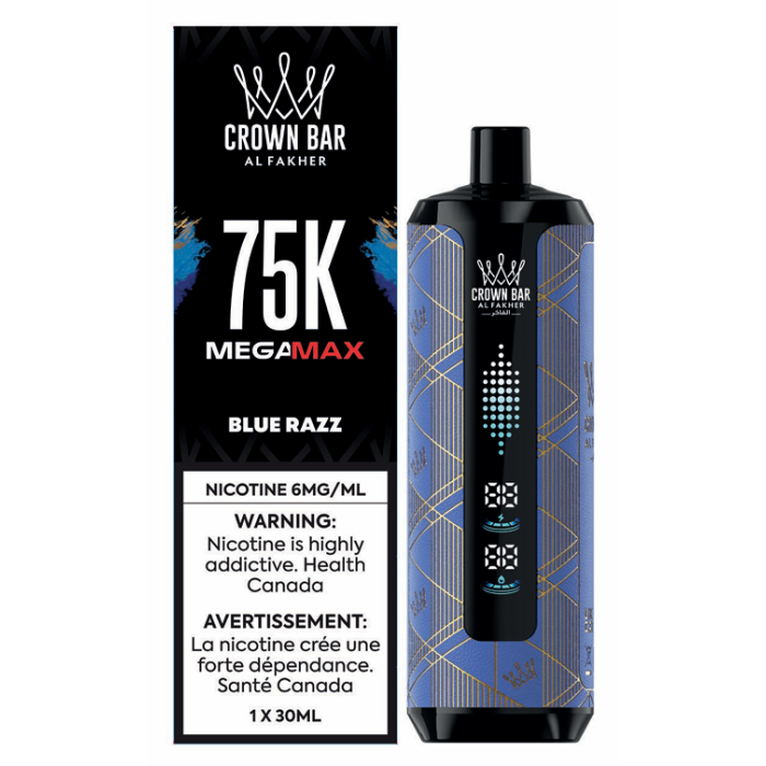 Blue Razz - Al Fakher Crown Bar Mega Max 75k Disposable Vape