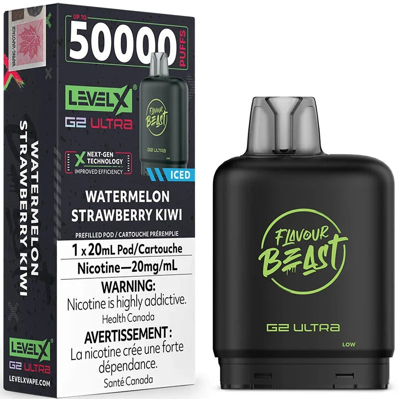 Watermelon Strawberry Kiwi Iced - 50k Level X Flavour Beast Boost Pod