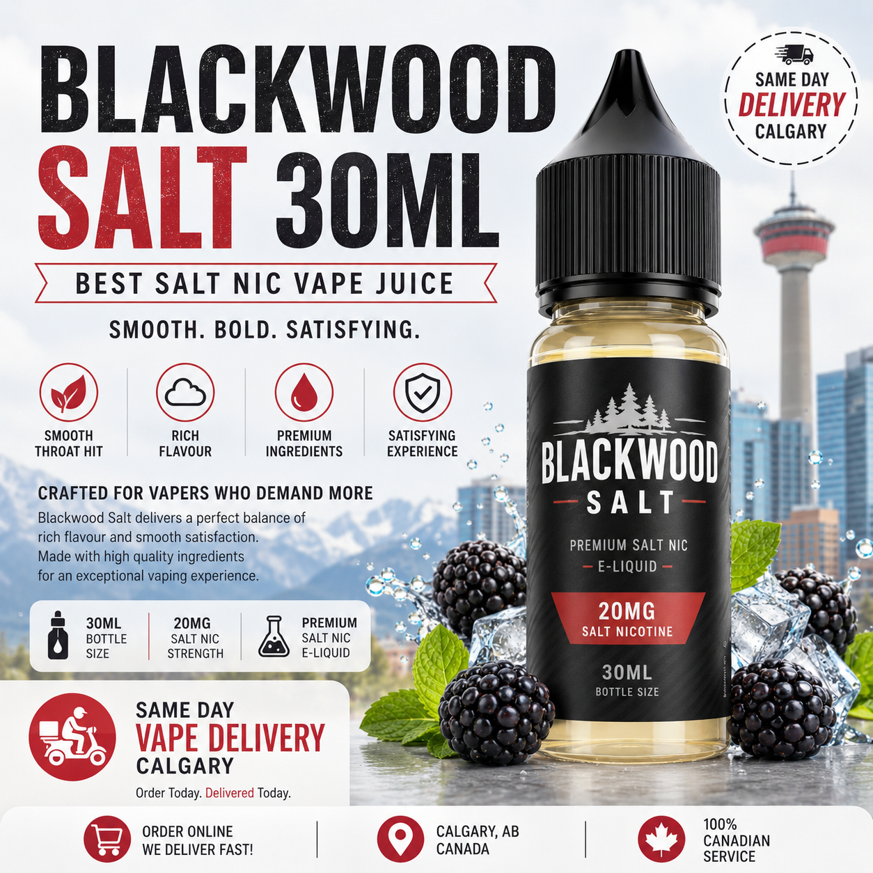 Blackwood Salt 30ml | Best Salt Nic Vape Juice | Calgary Vape Shop