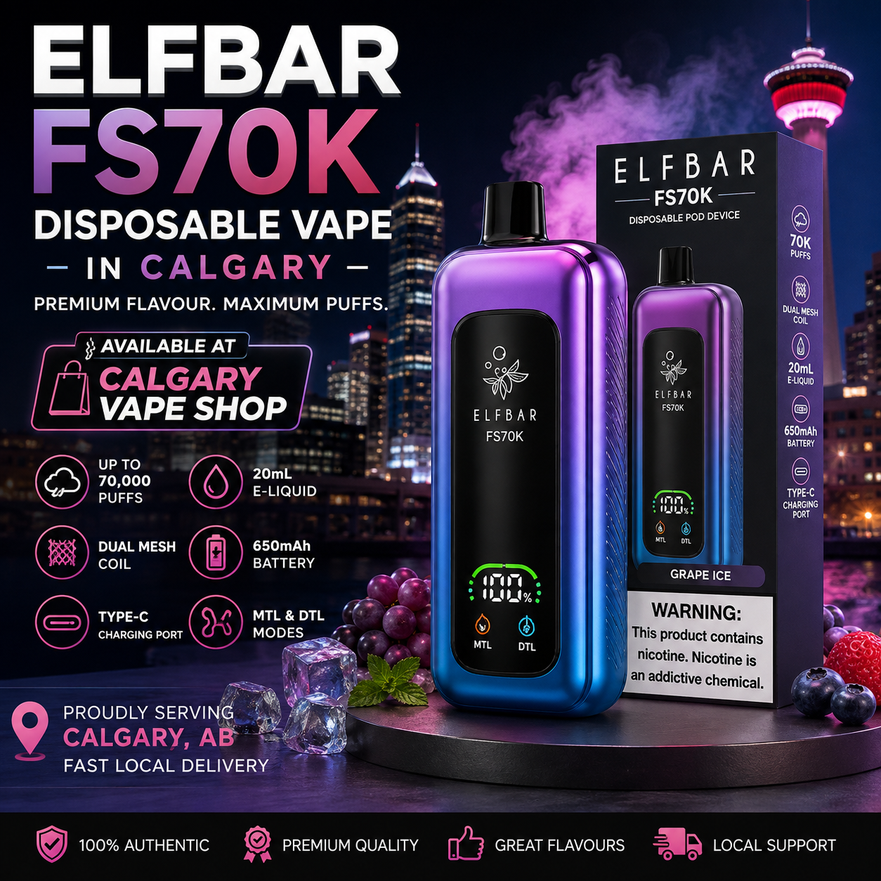ELFBAR FS70K Disposable Vape calagry