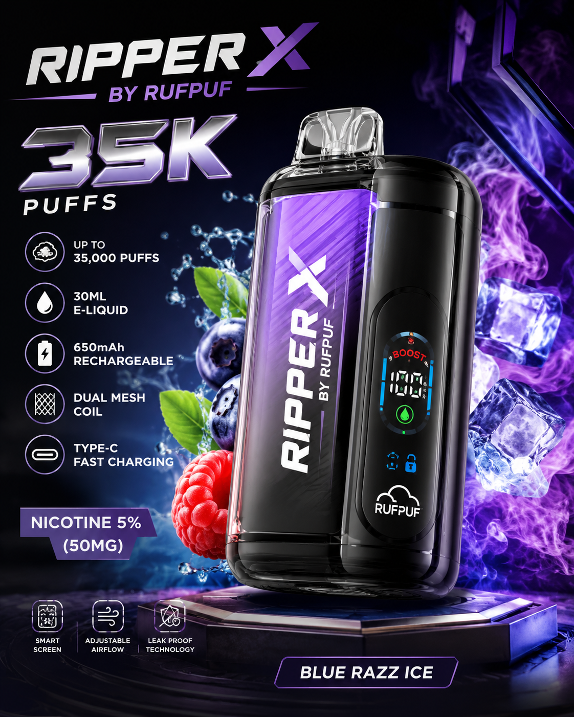 RIPPER X BY RUFPUF 35K Disposable Vape | Calgary Vape Shop