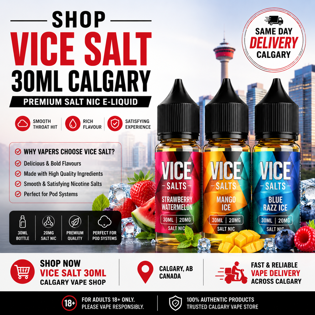 Vice Salt 30ml E Juice | Same Day Vape Delivery in Calgary