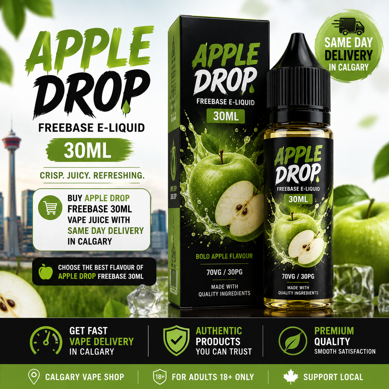 Apple Drop Freebase 30mL | Calgary Vape Shop