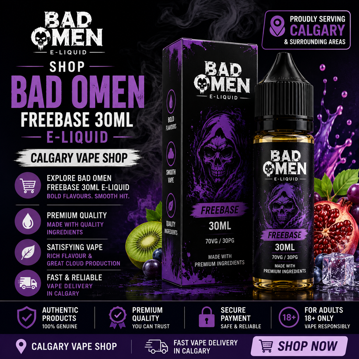 Shop Bad Omen Freebase 30mL E-Liquid | Calgary Vape Shop