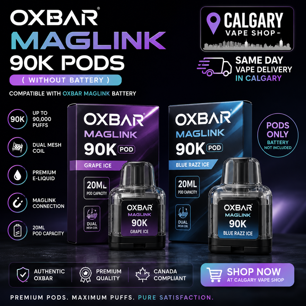 Oxbar Maglink 90K Pods Without Battery | Calgary Vape Shop