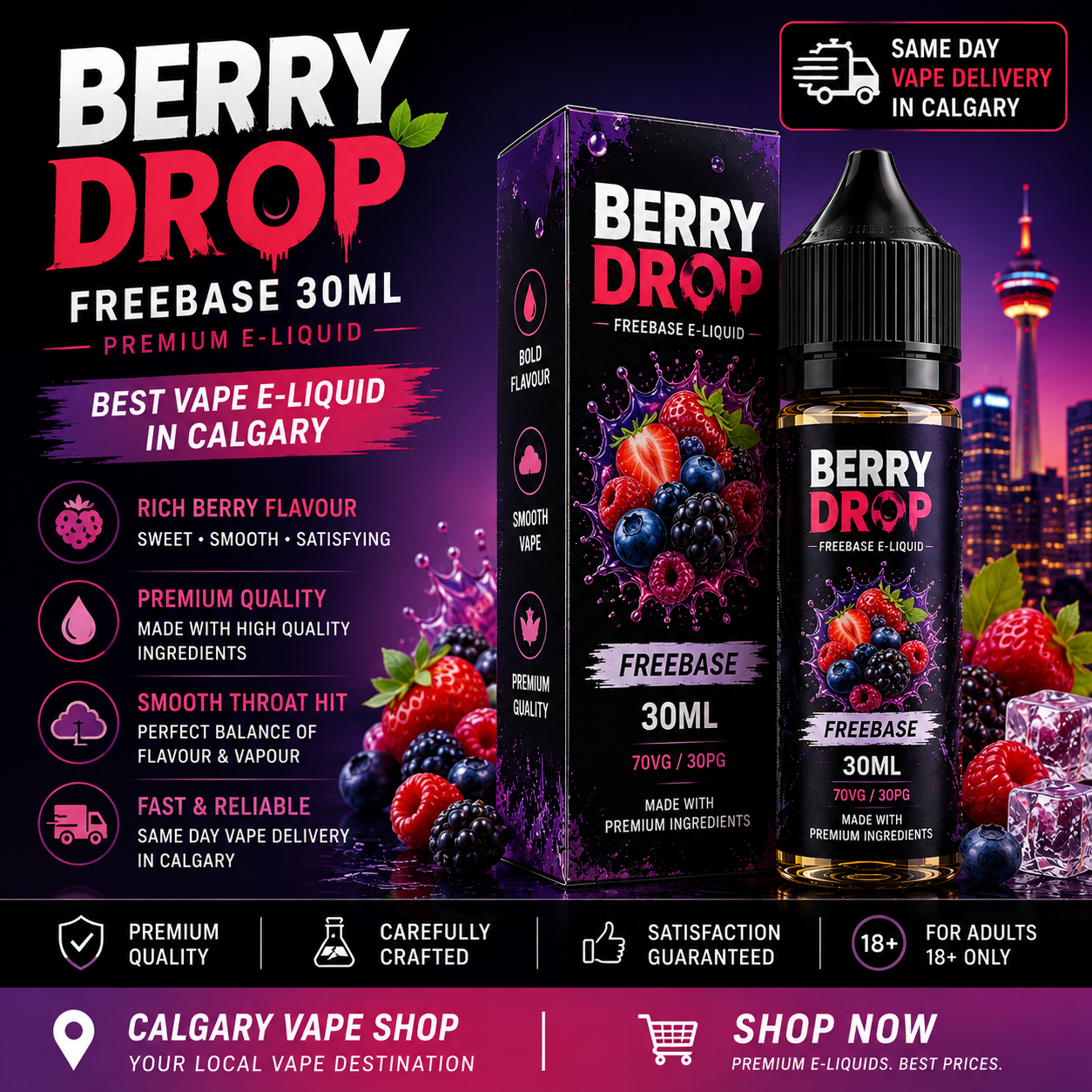 Berry Drop Freebase 30mL