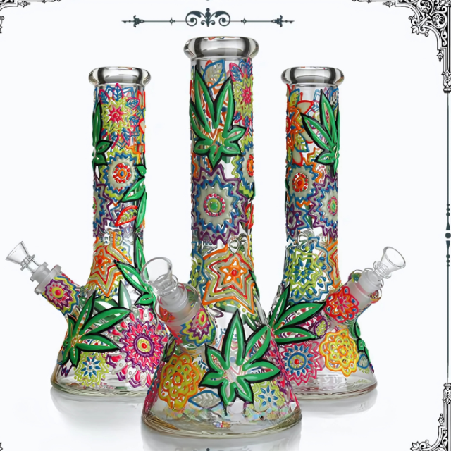 Glass Tube 3-D Hand Painting Same Water Smoking Pipe (HD181)