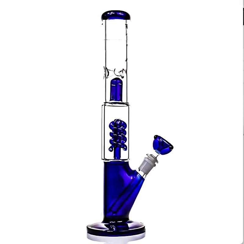 16 inch High Glass Straight Tubes Spiral Percolator Bong  [Grace 3 ]