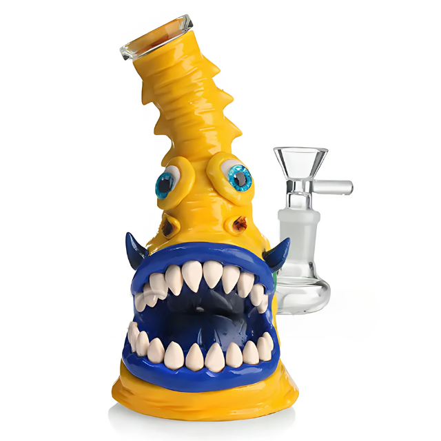 7 Inches 3D Hand Painting Glass Bubbler Smoking Water Pipes| Monster Designs [ MODEL HD364 ]