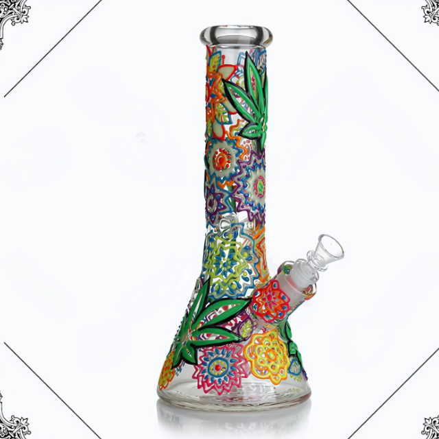 Glass Tube 3-D Hand Painting Same Water Smoking Pipe (HD181)