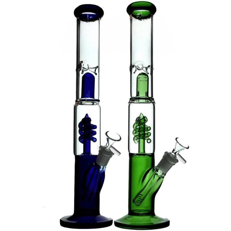 16 inch High Glass Straight Tubes Spiral Percolator Bong  [Grace 3 ]