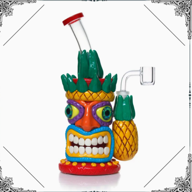 Honeycomb Perc 3D Hand Painting Glass Pipe Indian Pattern Smoking Water Pipe (HD-264)