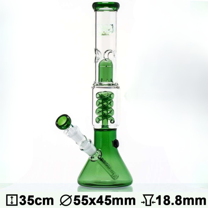 14 inch Spiral Percolator Bong | Thick Glass | 4 color [Grace 4]