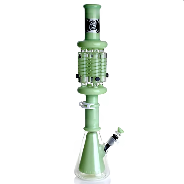 21 Inch , 4 Times Freezable Coil Double Bong with Glycerin Coil | 7 mm Thick (WP303)