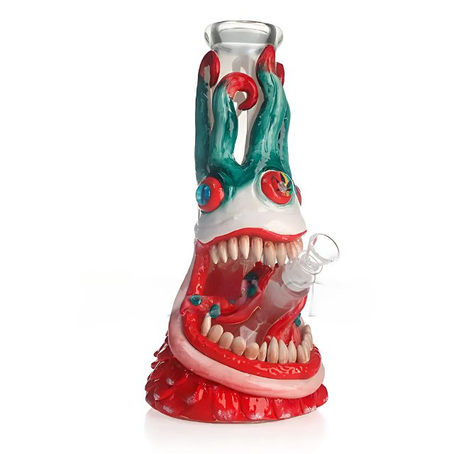 Glow in DARK Bongs | 12 Inches Height , 7 mm Thick | 3D Hand Painting Bong [ Model HD357 ]