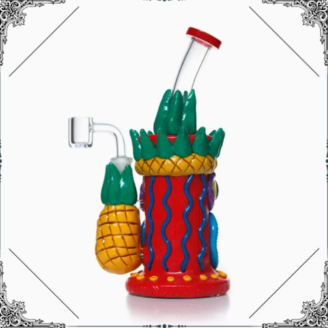 Honeycomb Perc 3D Hand Painting Glass Pipe Indian Pattern Smoking Water Pipe (HD-264)