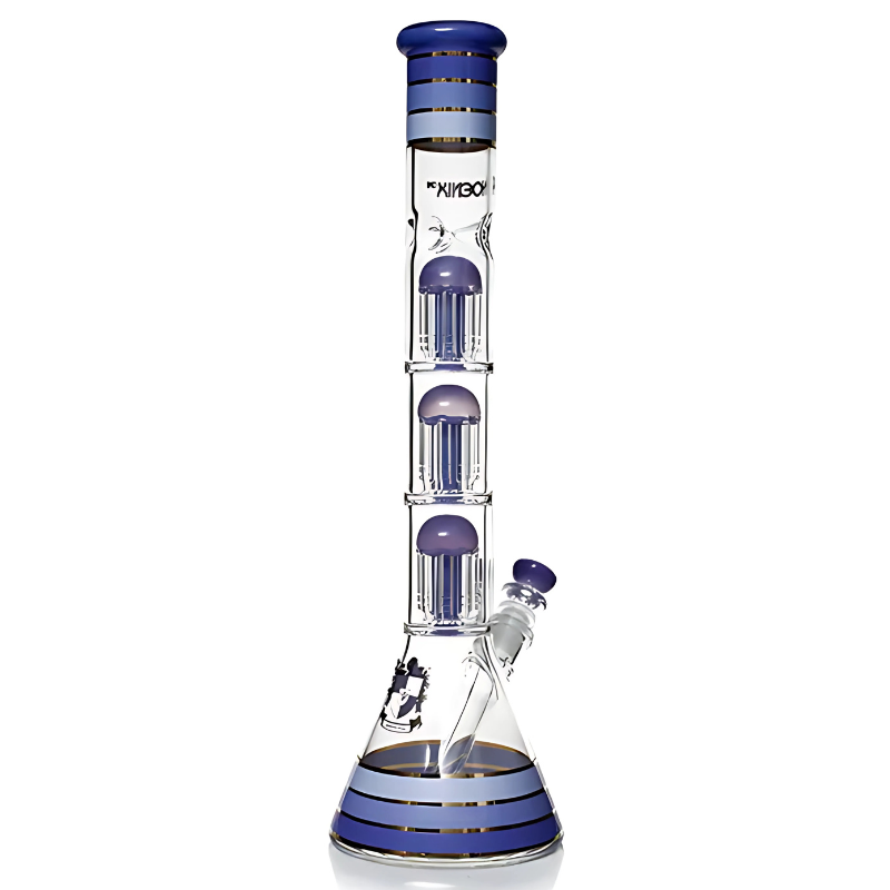 18 Inches Percolator Bong with Triple 8 Arms Percs - Blue (PHX-612)