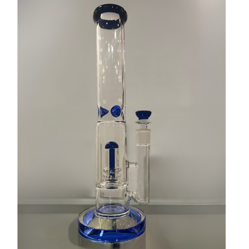 15 inch Double Perc Straight tube Bong 14mm Thick [Grace 10 ]