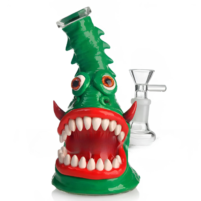 7 Inches 3D Hand Painting Glass Bubbler Smoking Water Pipes| Monster Designs [ MODEL HD364 ]