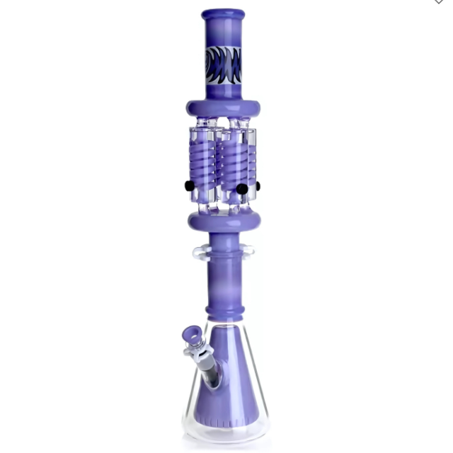 21 Inch , 4 Times Freezable Coil Double Bong with Glycerin Coil | 7 mm Thick (WP303)