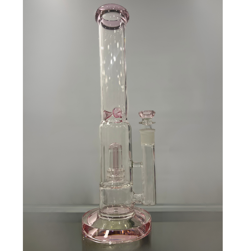 15 inch Double Perc Straight tube Bong 14mm Thick [Grace 10 ]