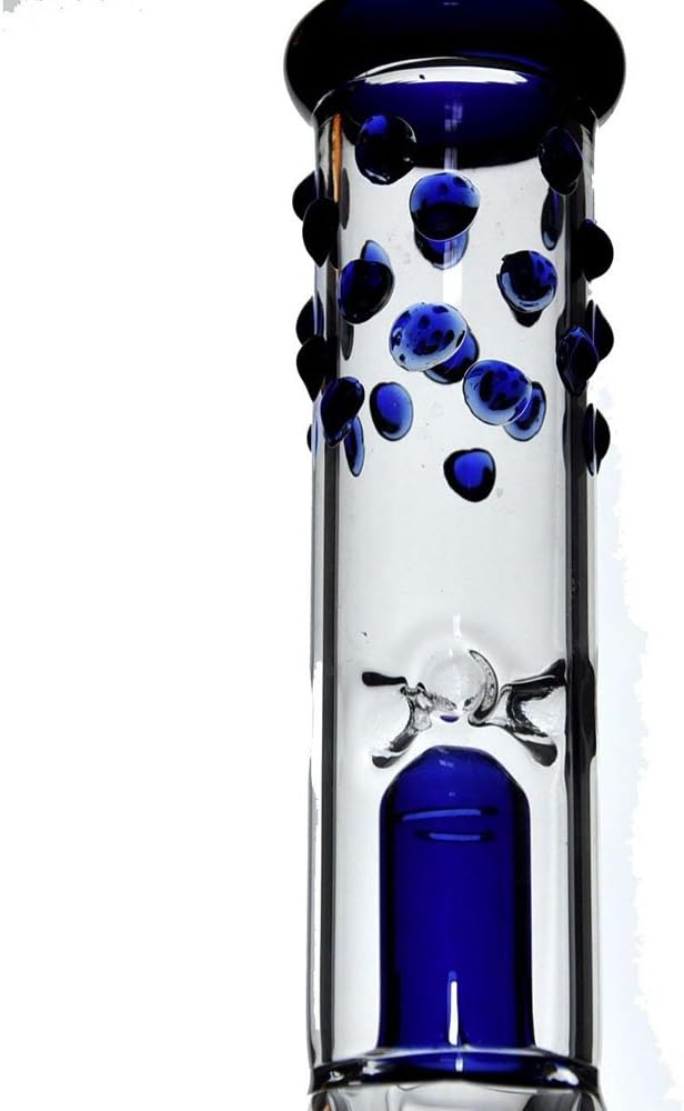 16" High Glass Bong fashion designed coil Percolator water pipe with splash guard On Glass 14mm Downstem [Grace 11]