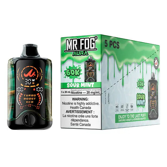 Sour Mint - Mr Fog Aura 60k Disposable- 20 mg nic