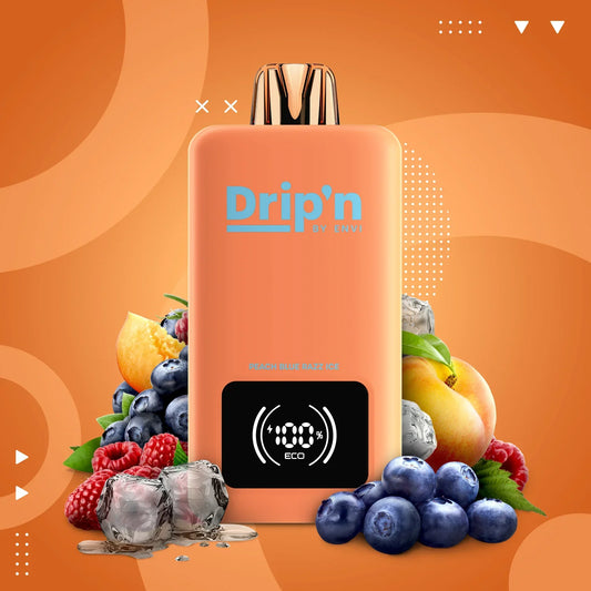 Peach Blue Razz Ice - Drip'n by Envi Disposable 70k Puffs