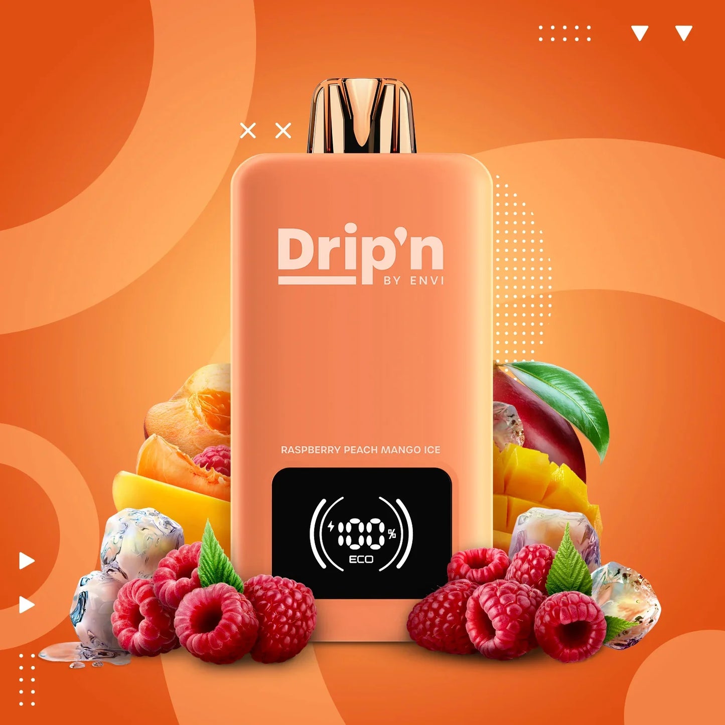 Raspberry Peach Mango Ice - Drip'n by Envi Disposable 70k Puffs