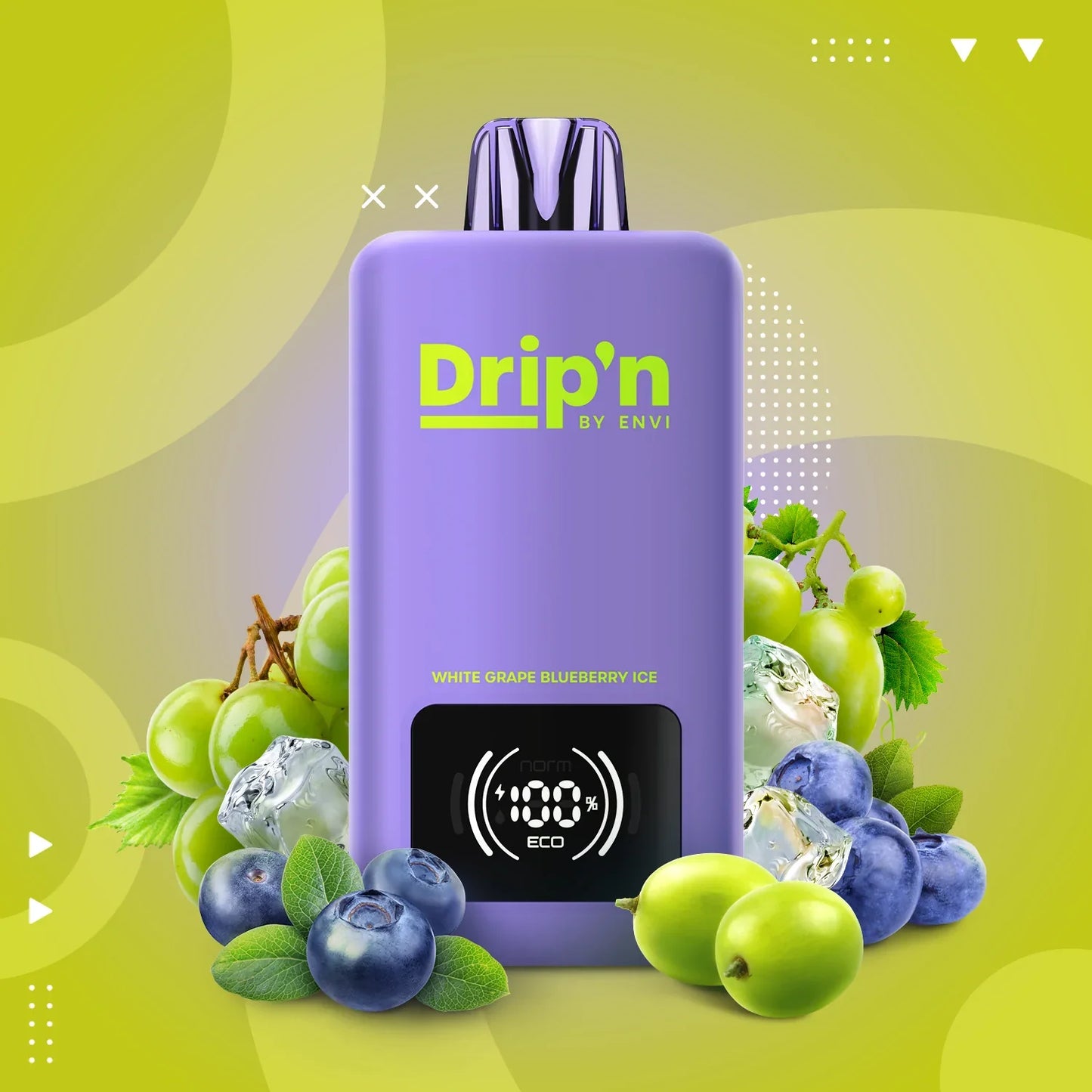 White Grape Blueberry Ice - Drip'n by Envi Disposable Vape | 70k Puffs
